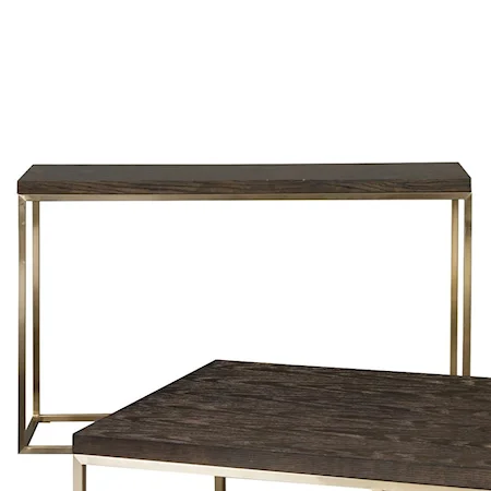 Rectangular Console Table with Metal Base